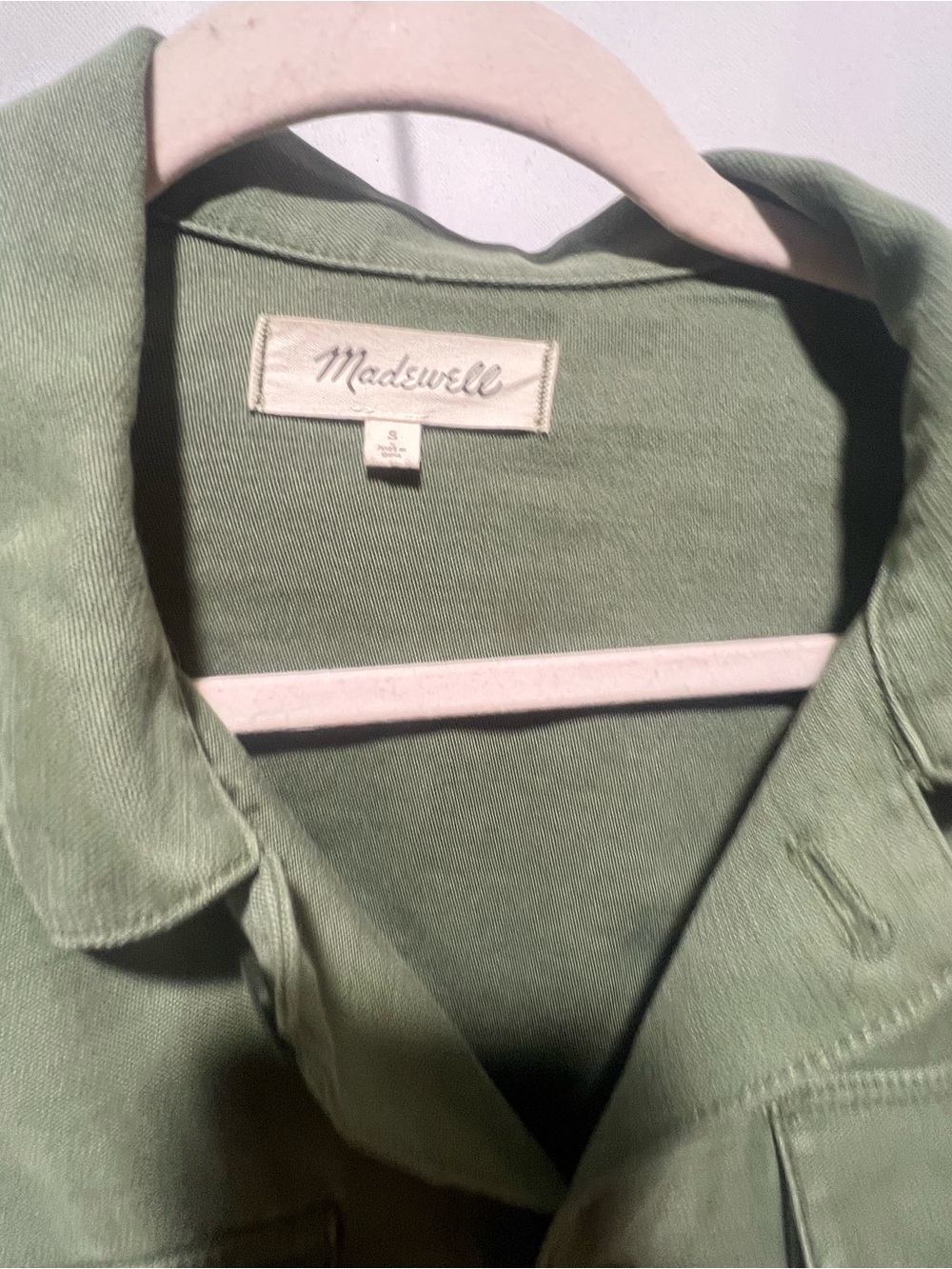 Madewell Olive Green Utility Jacket Women’s Size small Button Front Cotton Jacke - Picture 4 of 8